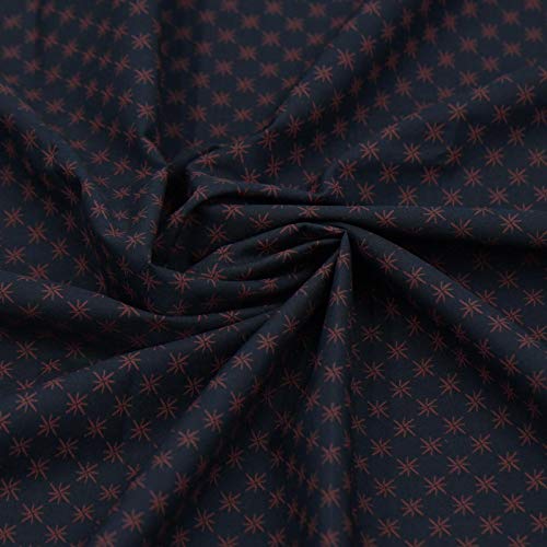 MasterFAB Cotton Fabric by The Yard for Sewing DIY Crafting Fashion Design Printed Floral Washable Cloth; 1 Piece Full Width cuttable 39 x 55 inches (100x140cm) (Crimson Pattern on Black)