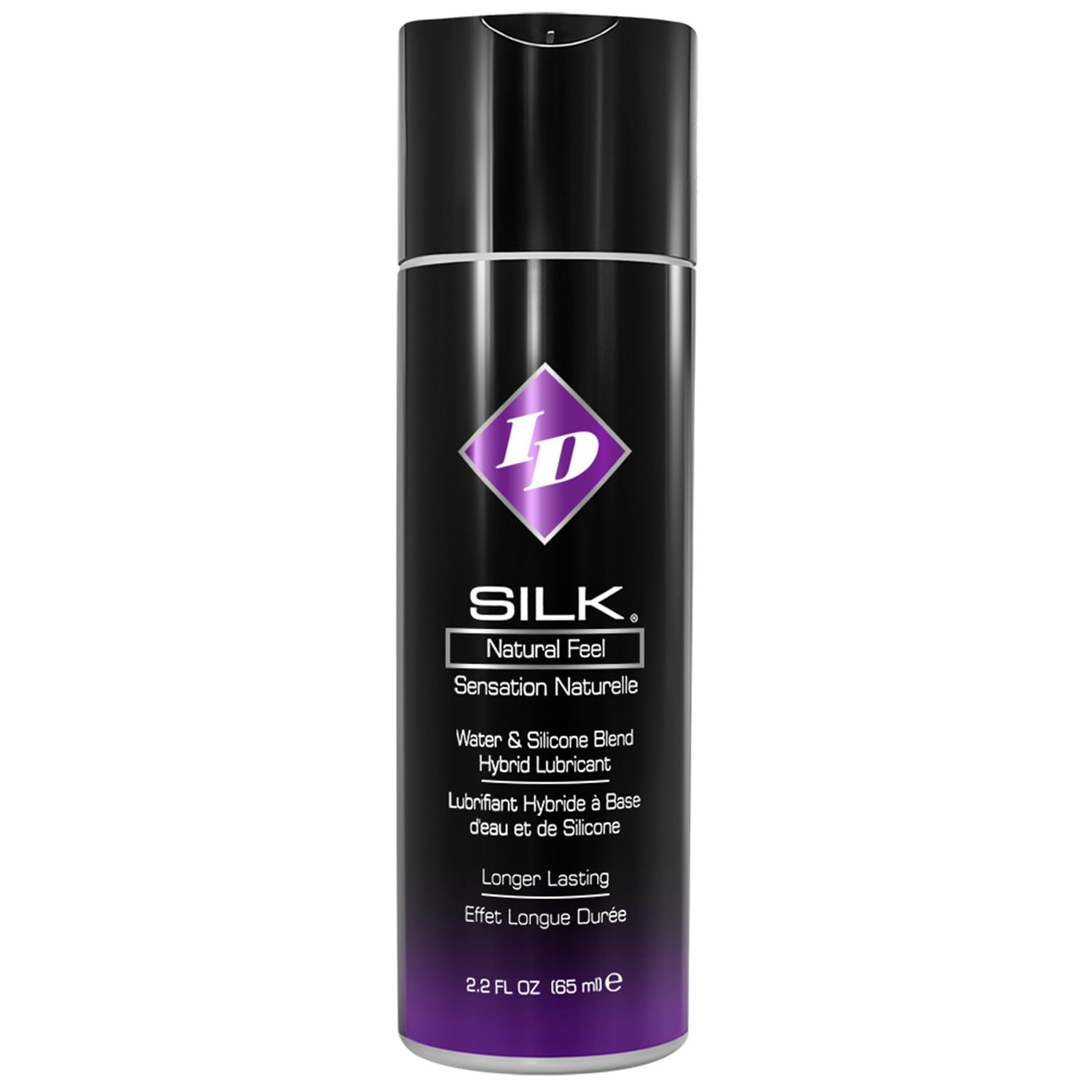 ID Silk Natural Feel Water Based Lubricant 2.2floz/65mls - Flip-cap Bottle