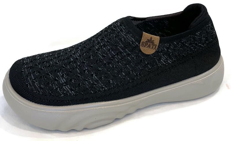 SPATI Women's Comfortable Mesh Breathable Slip-On Shoes Sneakers, Lightweight, Anti-Slip Thick Sole Flat Shoes for Travel & Walking, Casual Loafers for Spring, Summer, and Autumn