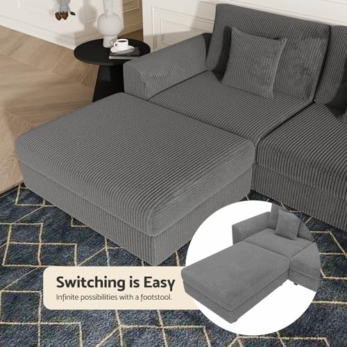 smilesun 146" Modular Sectional Sofa, 6-Piece U-Shaped Couch with Ottoman - image 7