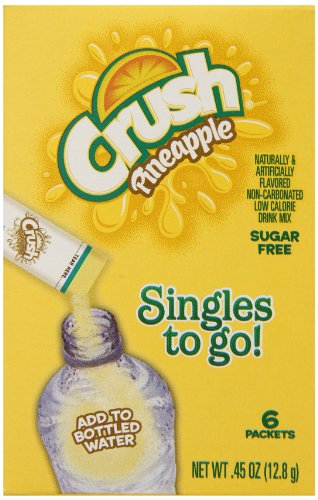 Crush Singles To Go Powder Packets – 6-Count Box (Pack of 12) Pineapple