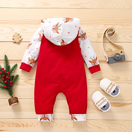 Noubeau My First Christmas Baby Girl Boy Outfit Car Truck Long Sleeve Pocket Hooded Romper Jumpsuit Xmas One Piece Clothes2