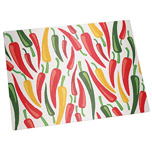 Tábua de Vidro 40 cm Decoração Pimentas, FH13009, Euro Home