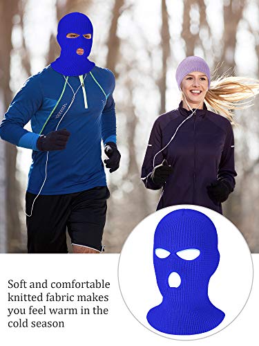 Image of SATINIOR 3 Holes Ski Mask Full Face Cover Outdoor Balaclava Winter Knitted Neck Gaiter for Halloween Sports Cycling