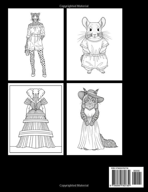 Animals Got Style Coloring Book: Confident and Fun Female Animals for Adults to Relax and Get Creative. Funny Gag White Elephant Gifts (Volume 2) image 3