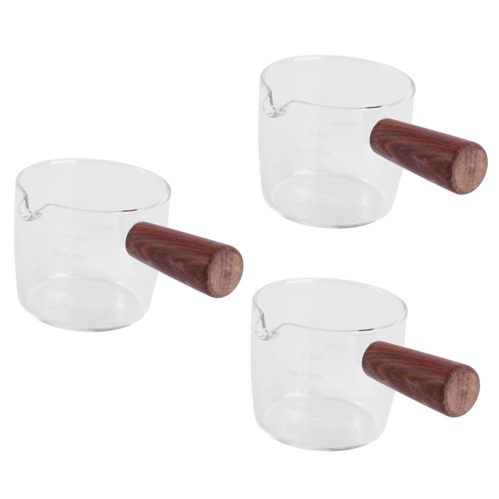IMIKEYA 3 Pièces Tasse De Lait Petit Pot à Lait Pichet Triple En Verre D'espresso Petit Pichet En Verre Mini Tasses à Café à Café Crémier Beurre Le Dessert Un Céramique