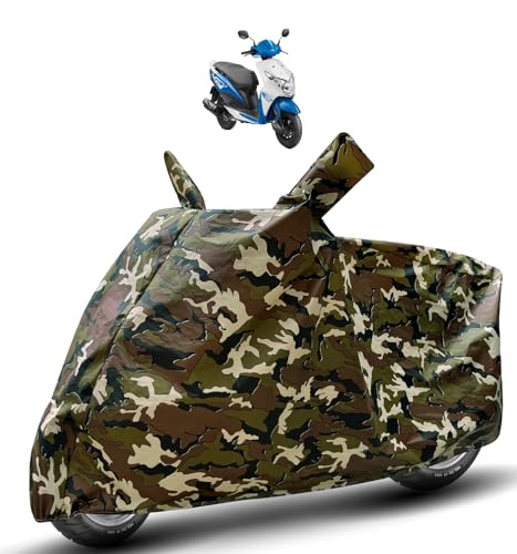 Image of Auto Hub Waterproof Scooty Cover Compatible with Dio Dustproof, UV Protection Two Wheeler Scooty Dio Cover - Army Print
