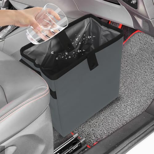 Image of Homelove Car Trash Can, Leak-Proof Waterproof Trash Bin Collapsible Portable Auto Garbage Bag Large Capacity Trashcan Storage Bag Multipurpose Car Organizer Hanging (Gray)