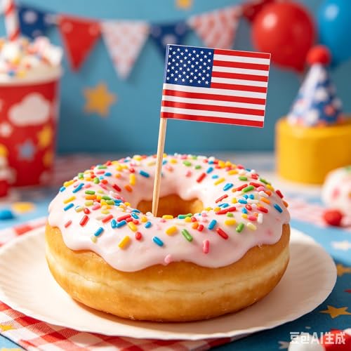 200 Pcs American Flag Toothpicks, 4th of July Patriotic Cupcake Toppers Stick,Memorial Day Decorations Mini Flags On Sticks,Mini Usa Flag Cocktail Picks for Celebration,World Cup,Bar,Party - image 5