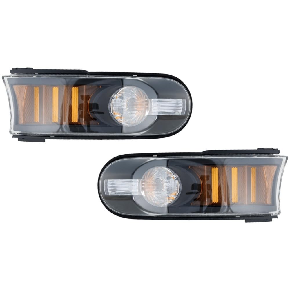 2pcs Signal Light Front Left Driver Side Clear Lens Turn Corner Marker Park Lamp for Toyota for FJ Cruiser Base 2007-2014 with Bulb(S)-Assembly 16991500 8117135550-PFM