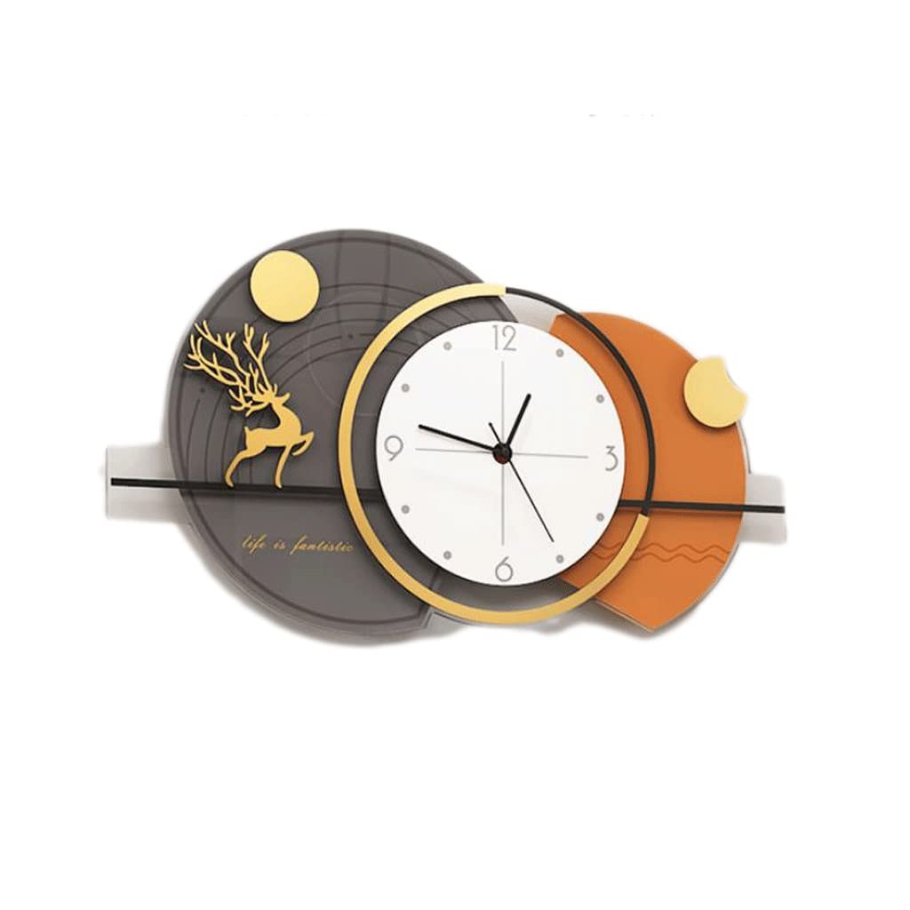 Horloge murale pour maison et grand salon moderne style filet rouge