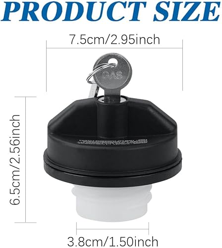 Miniatura 2 de Tapa de llenado del depósito de combustible, tapa de gasolina con bloqueo, tapa de combustible con llave, tapa de depósito de combustible con