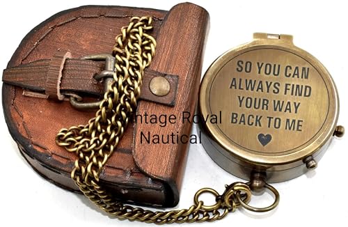 Brújula de Cadena de Latón con Estuche de Cuero para Camping miniatura 5