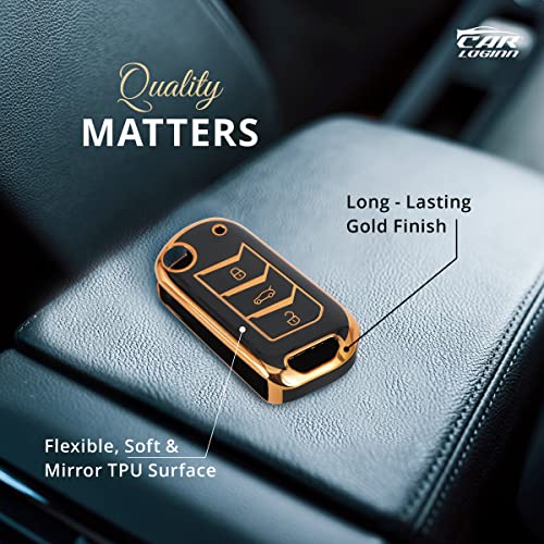 Image of Mogato TPU Leather Car Key Cover Compatible with New Mahindra Scorpio 2022, XUV 700, Thar 2020, Tuv-300, Marazzo, Scorpio 2019, Bolero 2020 Flip Key (Black 3)