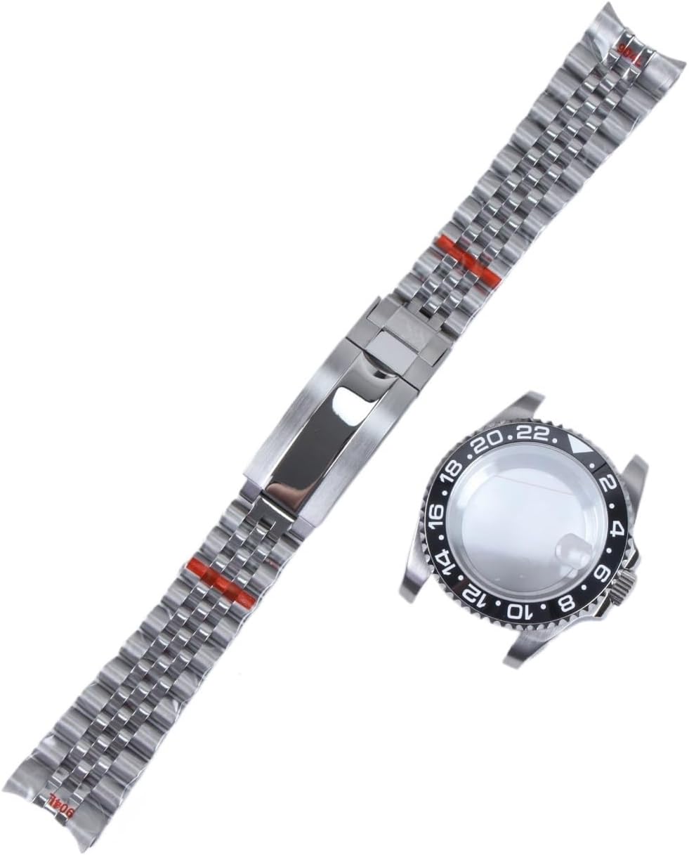 40mm Diver Watch Case Mod Kit with GMT Bezel and Sapphire Glass - Compatible with - NH35 NH36 NH34 Movement