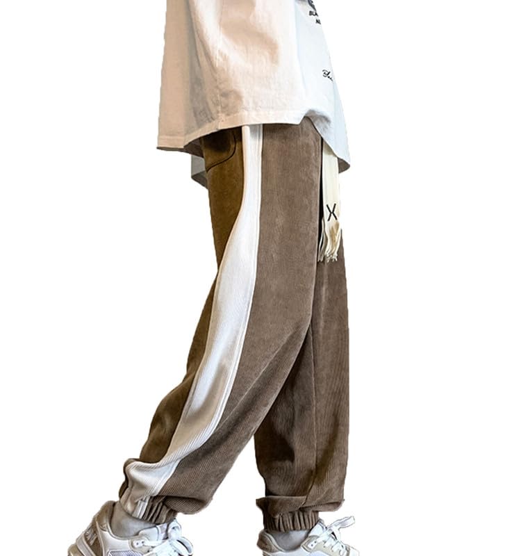 VIVICOLOR Pantaloni da Uomo in Velluto a Coste Pantaloni da Jogging Chino in Vita Elastica Affusolati in Velluto a Coste