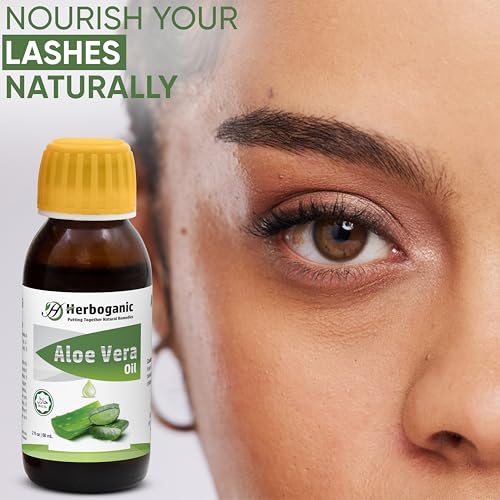 Herboganic NO AL-FBA S Natural Aloe Vera Oil - 100% Cold Pressed, Nourishing For Skin, Hair, And Eyelash Growth,Aloe Vera Massage Oil, thumb #5