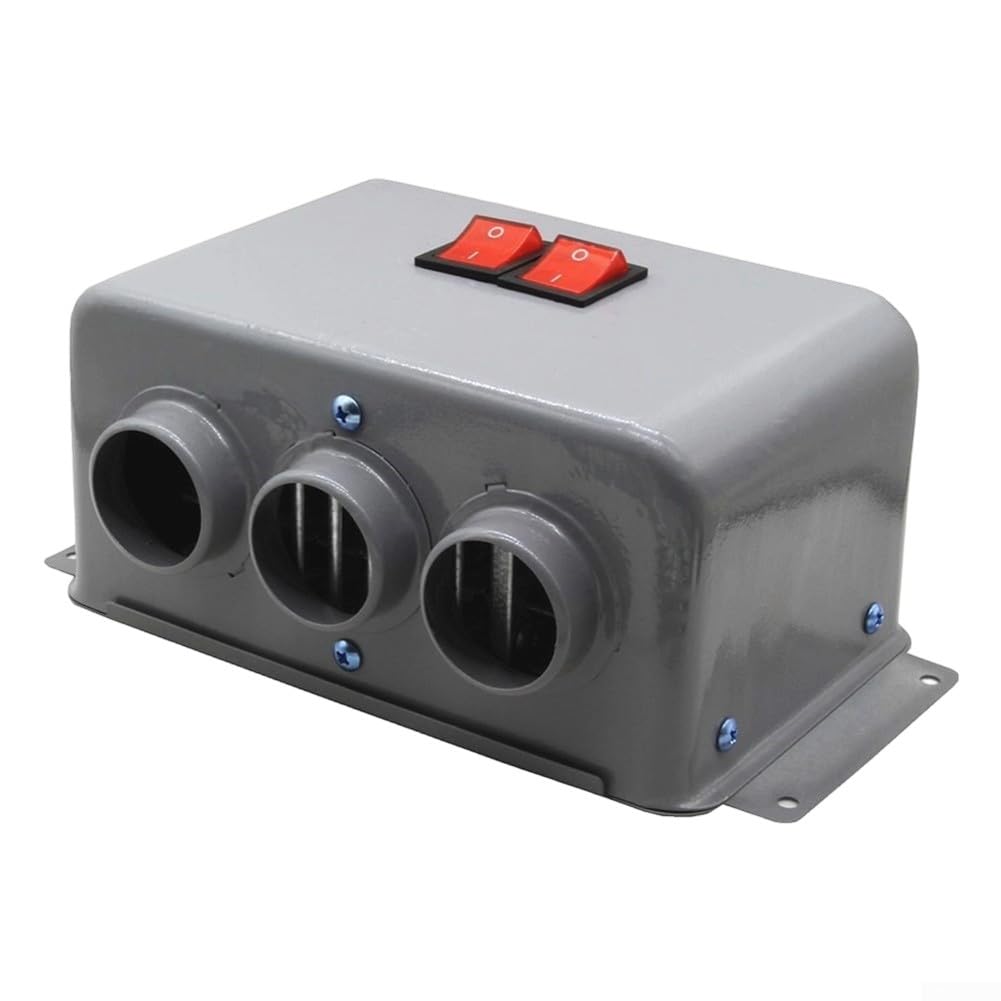Riscaldatore per auto da 12 V, 800 W, riscaldamento rapido e sbrinamento, a basso rumore, a tre fori, in metallo, per parabrezza invernale