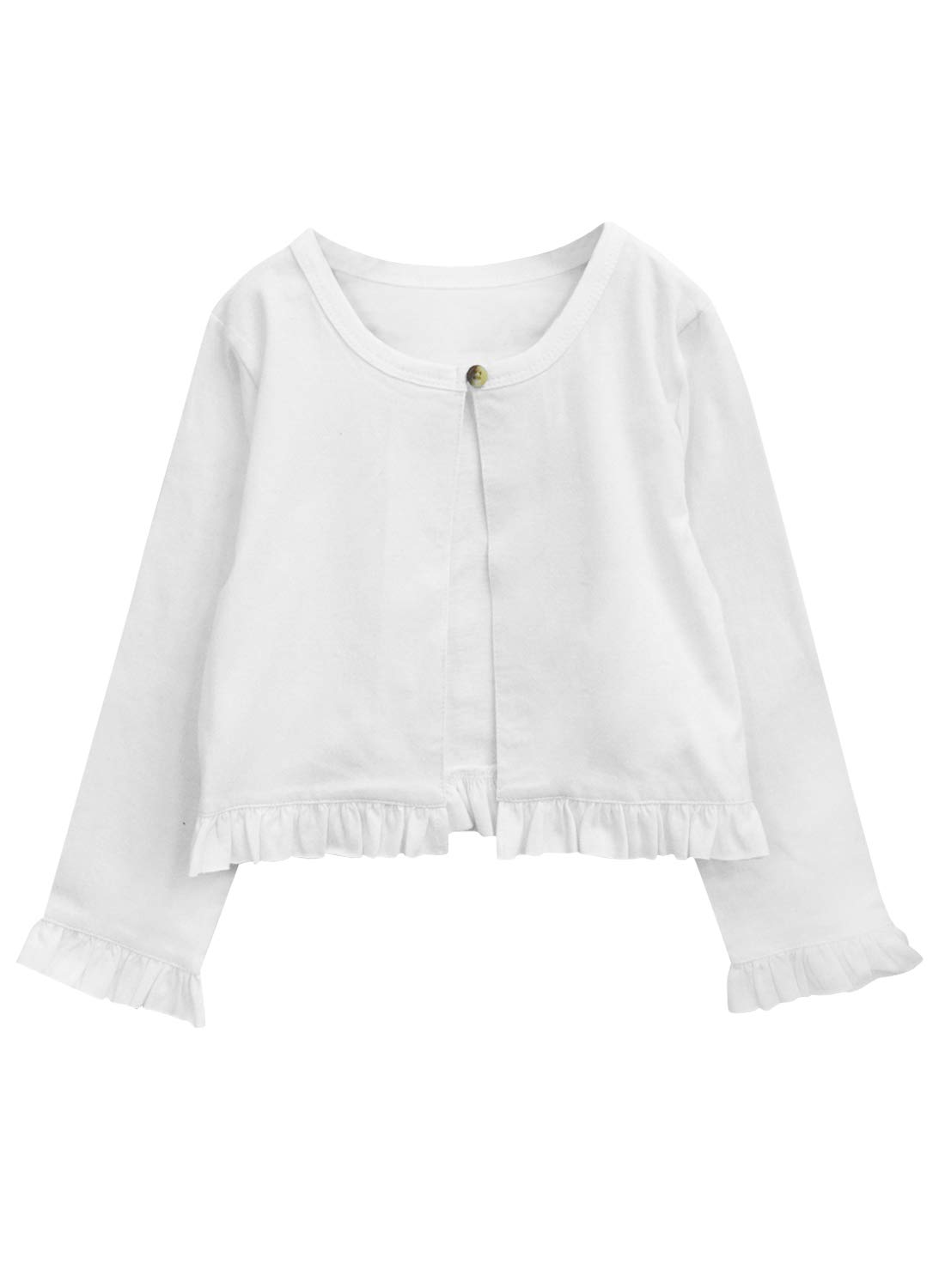 A.T.U.N. (ALL THINGS UBER NICE) Cárdigan de algodón sólido para niñas | Chaqueta de longitud estándar con cuello redondo