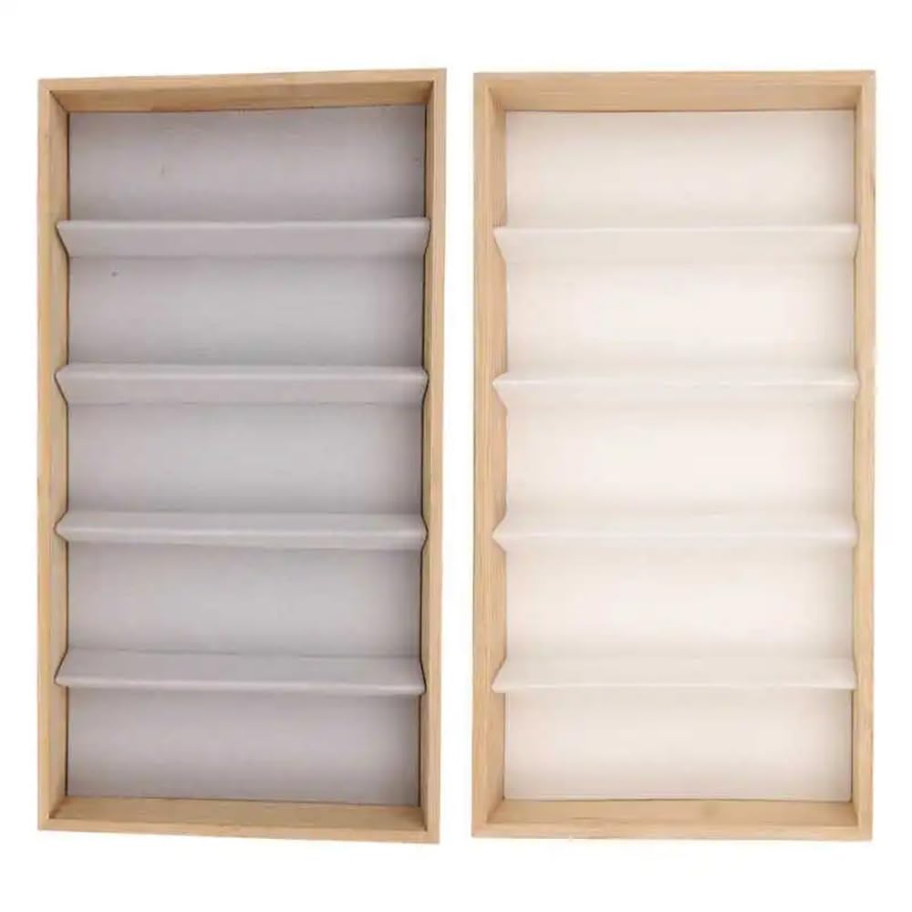Expositor de gafas, 5 rejillas de cristal para joyería, organizador, estuche de ranura para gafas de sol, caja expositora para relojes, soporte para montura de gafas, gafas de sol R (blanco)