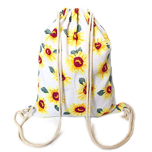 Danuc Gym Sack Bag Drawstring Backpack Sport Bag For Men & Women School Travel Backpack For Teens College Girls Sackpack (Sunflower) #TOP1