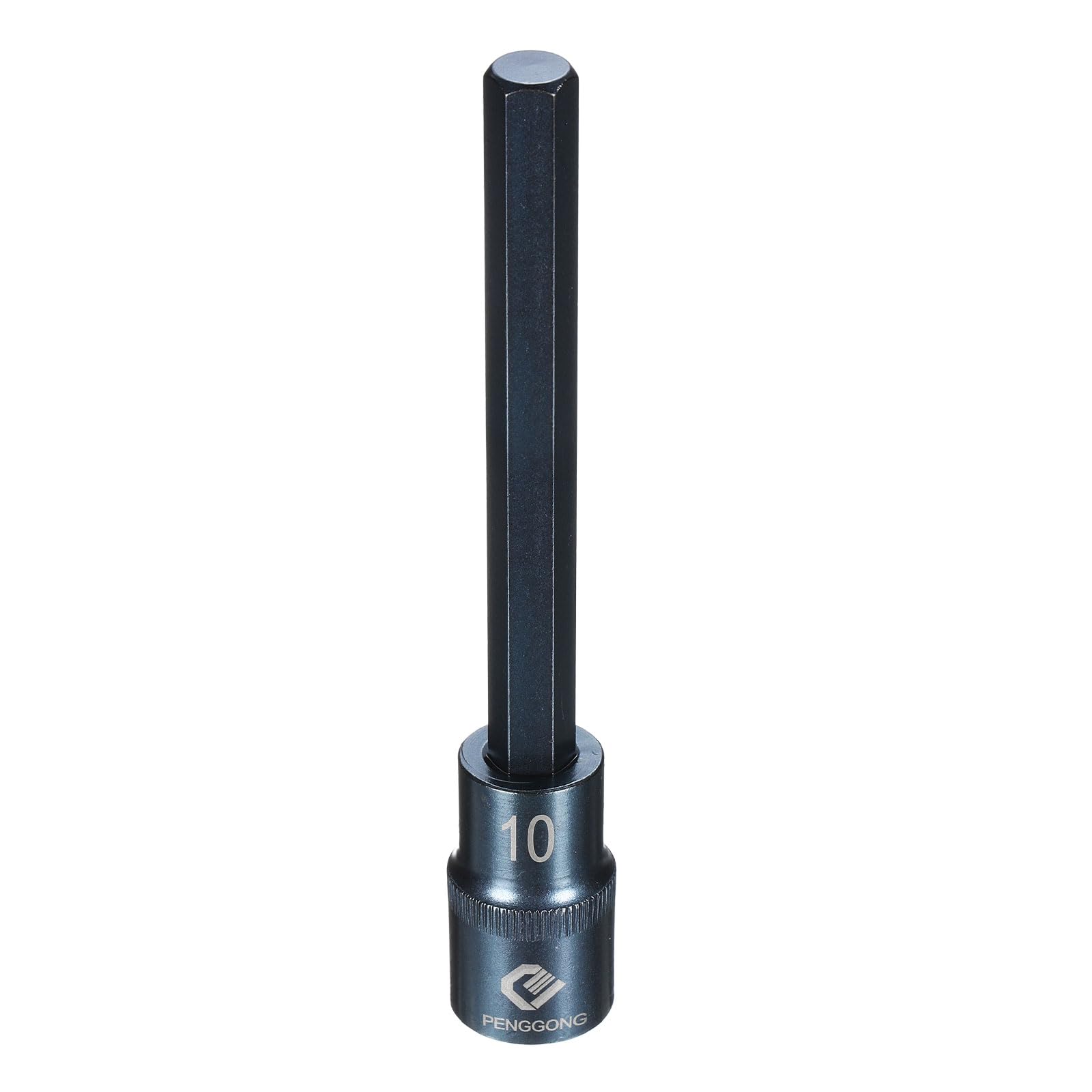 sourcing map 1/2" Drive Impact Hex Bit Socket H10 (10mm) Metric 5.5" Length S2 Steel 6-Point Sockets for Power Drill Drivers Adapter, Blue