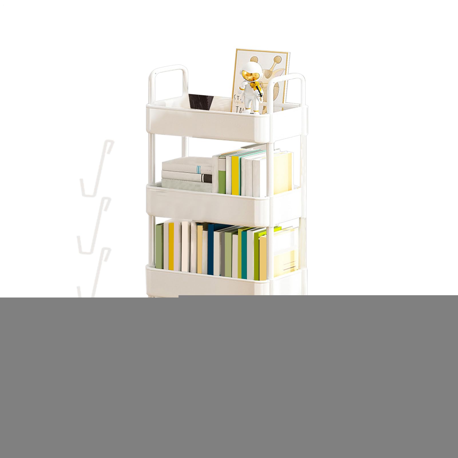 Carro Rodante Utilitario De 3/4 Niveles, Carro Almacenamiento Con Ruedas, Carrito Auxiliar Con Ruedas, Organización Baño Carrito, Carrito Rodante Para Libros Biblioteca Para Habitación Y Oficina