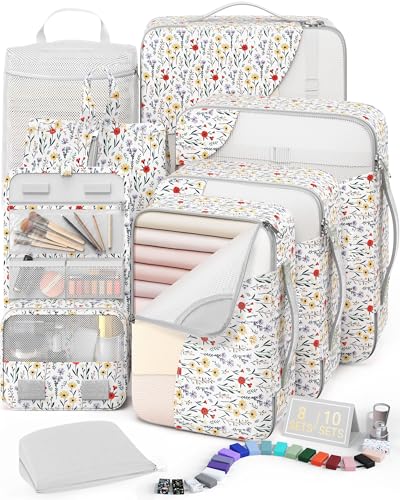 Image of OlarHike 8 Set Packing Cubes for Travel,Gifts for Women Mom,Anti-Tearing Suitcase Organizer,with Over 1000 pcs Mesh Holes,Vacation Essentials & Accessories for Cruise Ship