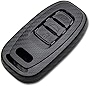 TANGSEN Smart Key Fob Case 3D Carbon Fiber Texture Compatible with AUDI A4 A5 A6 A7 A8 Q5 HYBRID R8 RS5 RS7 S4 S5 S6 S7 S8 SQ5 3 4 Button Keyless Entry Remote Accessories Personalized Protective Cover