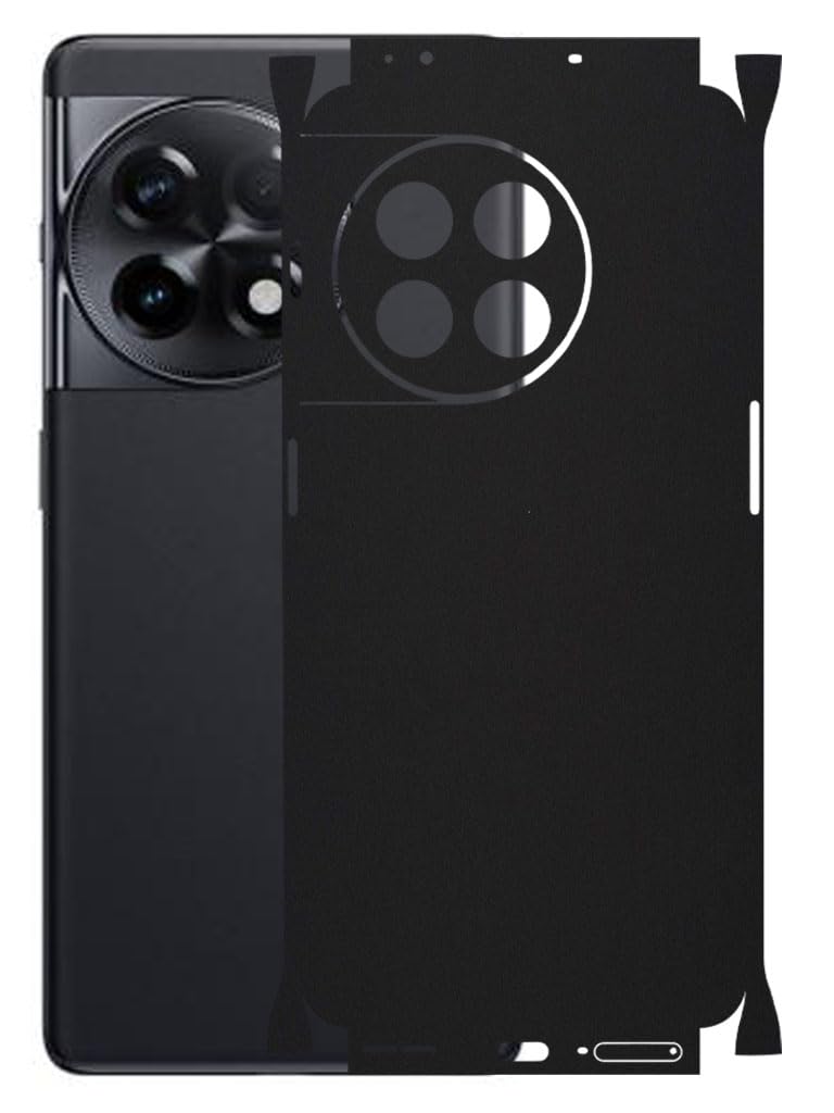 AtOdds - Compatible for OnePlus 11R (5G) Mobile Back Skin Film Wrap with Camera Protector (Coverage - Back+Camera+Sides) (Matte Black)-image-21