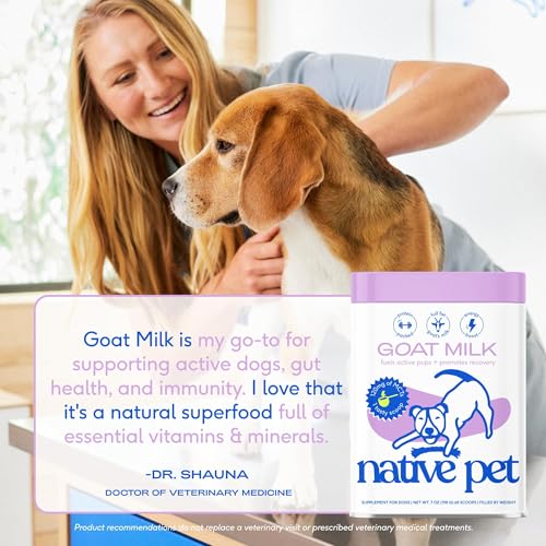 Native Pet Goat Milk Powder - Dog Food Topper for Active Dogs - Post-Activity Recovery, Energy, Immune Support, Hydration & Bone Health - Whole Goat Milk with MCTs & Essential Minerals - 60 Scoops - Image 5