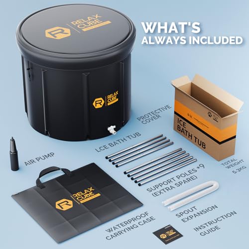 Foto de Bañera de hielo para atletas, 116 galones XL de inmersión fría para recuperación y terapia de agua fría, barril portátil de múltiples capas para exteriores, tina inflable de hielo en casa (imagen 7)