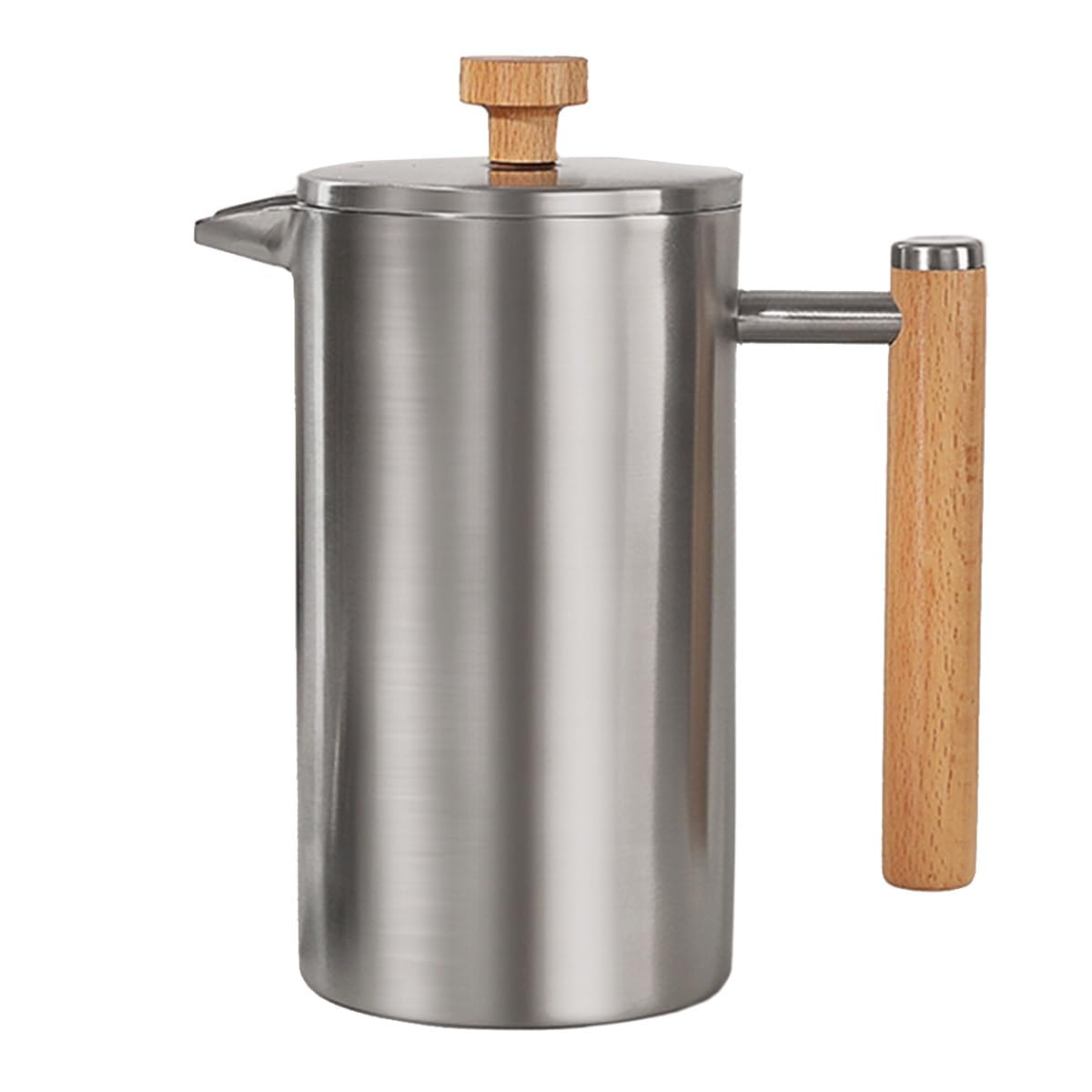 Ekspres Do Kawy Typu French Press Dwuścienny, Izolowany Zaparzacz Do Kawy Ze Stali Nierdzewnej Z 3-poziomowymi, Demontowalnymi Filtrami, Dzbanek Do Parzenia Kawy Na Zimno(/Silver,700ml)