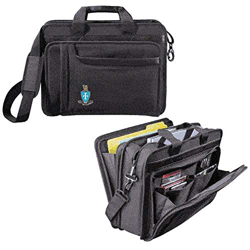 Greekgear Sigma Chi Crest - Shield Briefcase Attache Black2