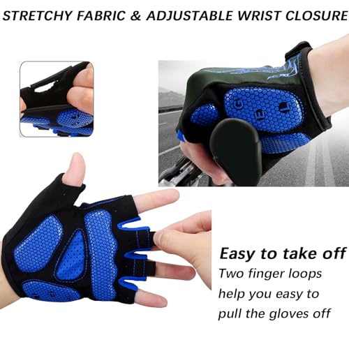 Image of MOREOK Shock-Absorbing Breathable Biking Cycling Gloves Half Finger Outdoor Sport Bicycle Gloves Mountain Road Bike Riding Gloves for Men and Women