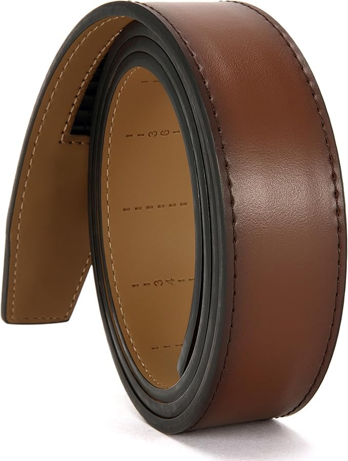 Image of CHAOREN Ratchet Belt Replacement Strap 1 3 /8 inch, Leather Belt Strap for 40MM Slide Click Buckle