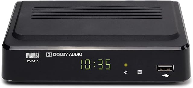 Freeview Set Top Box Recorder - August DVB415 - 1080P Freeview HD Recorder HDMI and Scart Set-Top Box Receiver Digital TV Receiver with Multimedia Player PVR for Recording