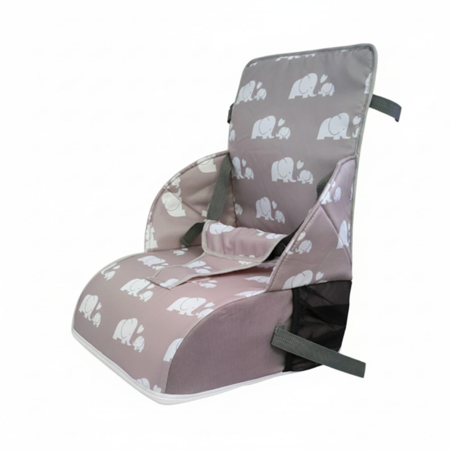 Securing Straps Dining Chair Booster Seat Wipeable Elephant Grey | Secure Fit Comfort Portability Easy Care Grey Elephant-image-37