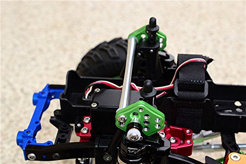 Almencla RC Car Battery Holder Chassis Mount For Axial SCX10 II 90046 90047 - Alloy Front & Rear Holders