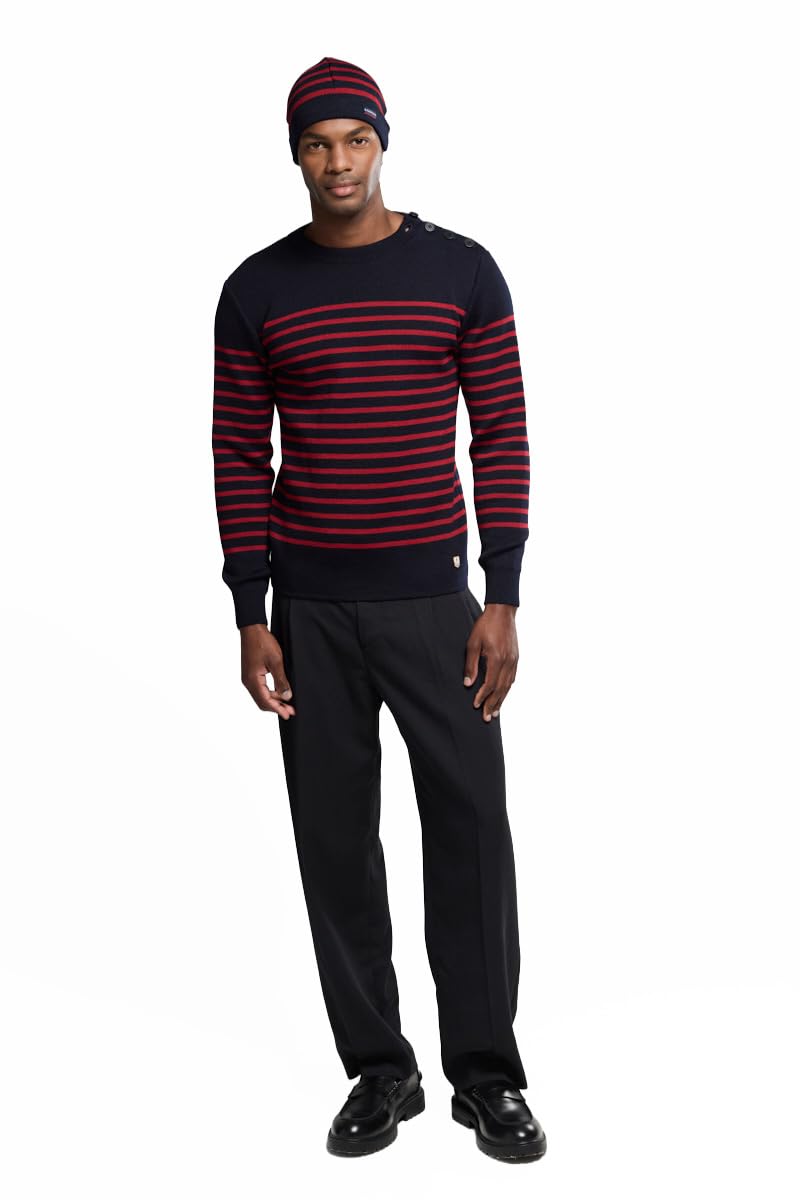 Armor Lux, Men's Sailor Jumper Molene Heritage, Multicoloured (I78 Ship/Chilli Red I78 Ship/Chilli Red), Medium