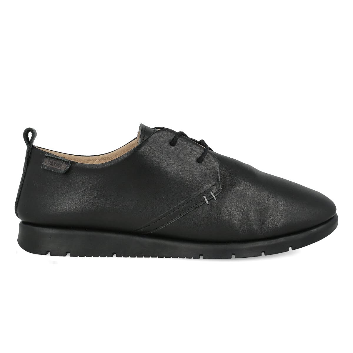 PAYMA Zapatillas Deportivas Sneakers de Piel para Mujer. Zapatos Planos Casual Blucher. Cierre Cordones. Piel Super Flexible. Máxima Comodidad. Color Cuero, Azul Marino, Rojo, Negro, Blanco, Plata