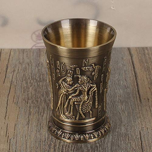 Taza Taza De Café Regalo 3 Unids/Lote Faraón Egipcio Mugmyth Retro Cobre Copa Bronce 3D Relieve Vino Licor Vaso De Chupito Cleopatra Ramese Taza Antigua, Rameses 3 Piezas, 40 Ml