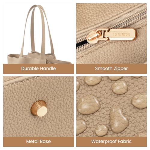 Image of LOVEVOOK Laptop Tote for Women - 15.6 Inch Faux Leather Laptop Bag with Clutch, Large Capacity Office Purse Computer