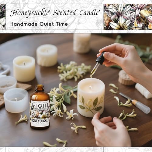 Image of HIQILI Honeysuckle Fragrance Oil for Diffuser & DIY Candle Making - 1 Fl Oz | Ideal for Making Perfume for Women, Relaxation, Beautiful Gifts - 30 ML