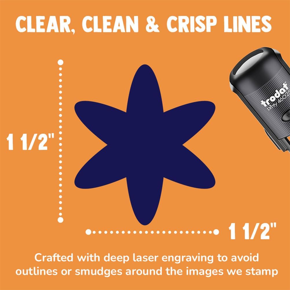 Asterisk Symbol Self-Inking Rubber Stamp Ink Stamper for Stamping Crafting Planners - 1-1/2 Inch Large - Black Ink