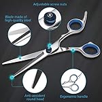 Haircut Scissors Kit, 11 Pcs Professional Set - Haircut, Thinning Scissors, Neck Duster Brush, Comb, Barber Cape, Hair Clips, Hairdressing Shears for Barber and Home - Image 3