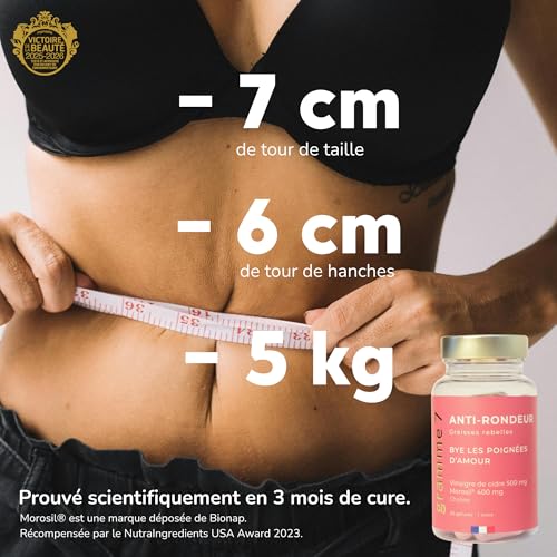 Morosil® 400 mg - Brûleur de Graisse Puissant - Vinaigre de Cidre 500 mg - Choline - Perte de Poids & de Graisse Abdominale - 60 Gélules - Vegan - Fabriqué en France – Image 5
