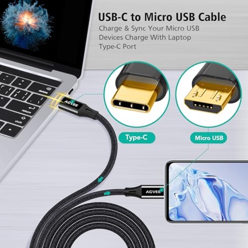AGVEE 10ft USB-C to Micro USB Cable - 1