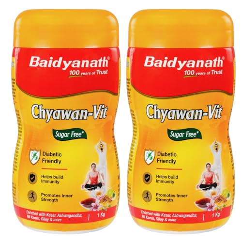 Image of Baidyanath Ayurved Sugarfree Chyawan-Vit 1kg | Specially Formulated Chyawanprash With No Added Sugar- With Benefits Of Amla, Ashwagandha And Almonds (Pack of 2)