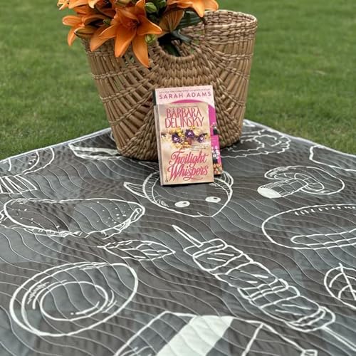 Image of Fish Print Picnic Mat - 1.4m x 1.4m | Yoga & Kids mat | Non Toxic| Waterproof, Foldable & Lightweight Outdoor & Indoor Mat | Easy to Carry, Clean & Ideal for Park, Beach & Camping
